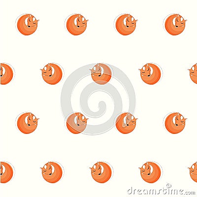 Fox sleeps endless pattern. For the fabric of the bed background, pattern for web, for print art design elements Vector Illustration